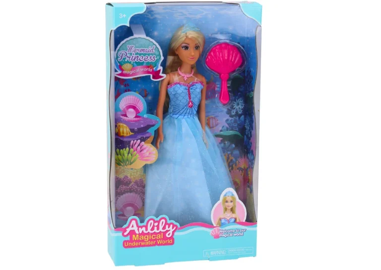 Anlily Sirena Princeza Plava Haljina Lutka Četka 3