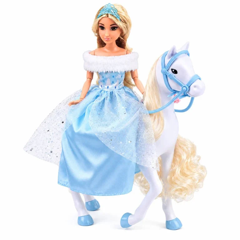 Anlily Lutka Na Bijelom Konju Princeza U Plavoj Haljini Pribor 3
