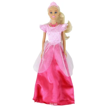 Anlily Lutka Princeza Duga Plava Kosa Tijara Ružičasta Haljina 2