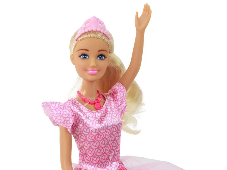 Anlily Lutka Princeza Duga Plava Kosa Tijara Ružičasta Haljina 3
