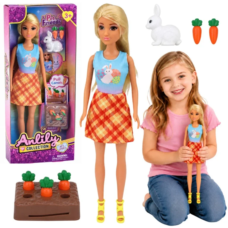 Anlily Lutka S Bijelim Zecom I Mrkvama, 30 Cm 1