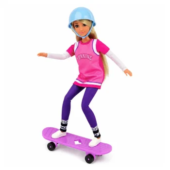 Anlily Lutka S Ljubičastim Setom Skateboarda, Kacige I Duge Majice S Kapuljačom 2