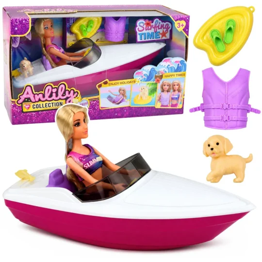 Anlily Lutka S Motornim čamcem, štenetom I Prslukom, 30 Cm 1
