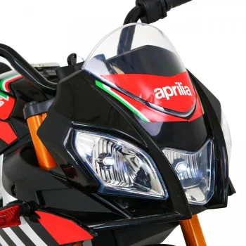 Aprilia Tuono V4 Dječji Motocikl Na Baterije Crni + Mp3 Ploča + Pomoćni Kotači + Spori Start, Crna Motor Na Akumulator 11