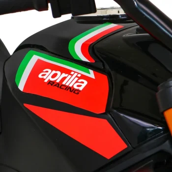 Aprilia Tuono V4 Dječji Motocikl Na Baterije Crni + Mp3 Ploča + Pomoćni Kotači + Spori Start, Crna Motor Na Akumulator 12