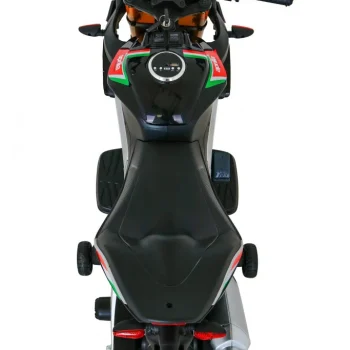 Aprilia Tuono V4 Dječji Motocikl Na Baterije Crni + Mp3 Ploča + Pomoćni Kotači + Spori Start, Crna Motor Na Akumulator 7