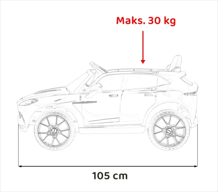 Aston Martin Dbx Dječja Kolica Na Baterije Crna + Daljinski Upravljač + Eva Pegla + Sigurnosni 3