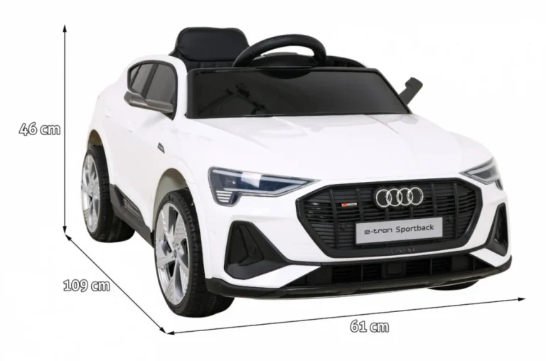 Audi E Tron Sportback Za Djecu Bijela + Daljinski Upravljač + 4x4 Pogon + Spori Start + Mp3 Radio + 2