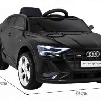 Audi E Tron Sportback Za Djecu Crni + Daljinski Upravljač + 4x4 Pogon + Spori Start + Mp3, Crna 2