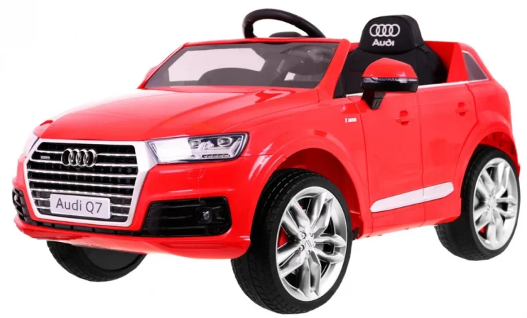 Audi Q7 Quattro S Line Baterija Crvena + Daljinski Upravljač + Sporo Pokretanje + Eva + Radio Mp3 1