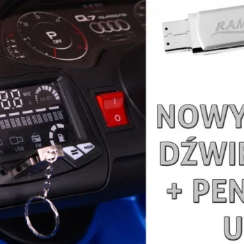 Audi Q7 Quattro S Line Baterija Plava + Daljinski Upravljač + Radio Mp3 Led 9