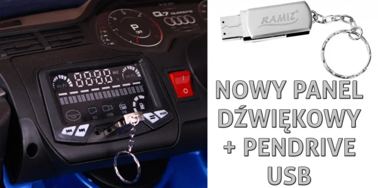 Audi Q7 Quattro S Line Baterija Plava + Daljinski Upravljač + Radio Mp3 Led 9