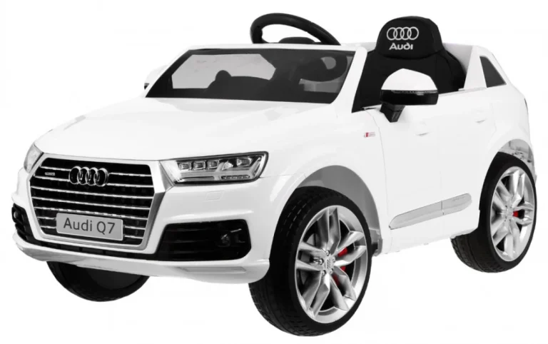 Audi Q7 Quattro S Line Na Baterije, Bijela Boja + Daljinski Upravljač + Spori Start + Eva + Mp3 1