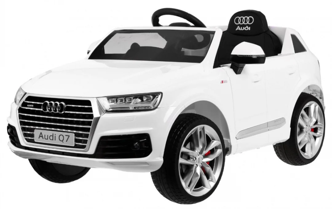 Audi Q7 Quattro S Line Na Baterije, Bijela Boja + Daljinski Upravljač + Spori Start + Eva + Mp3 1