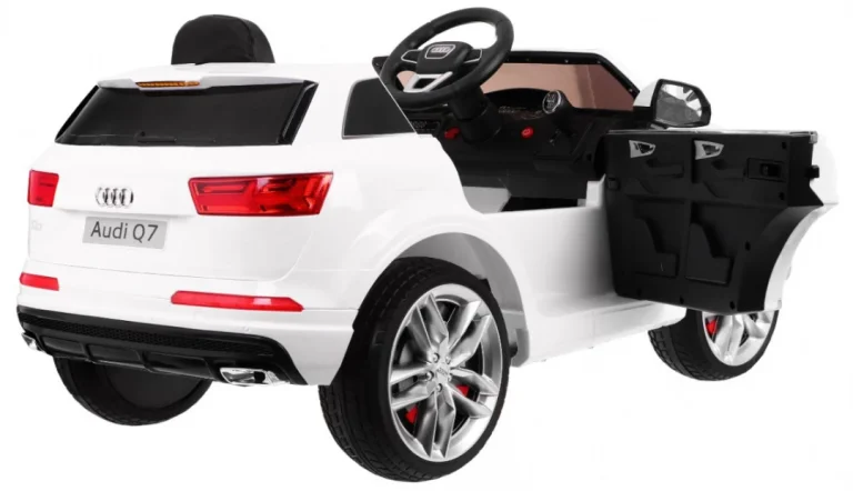 Audi Q7 Quattro S Line Na Baterije, Bijela Boja + Daljinski Upravljač + Spori Start + Eva + Mp3 2