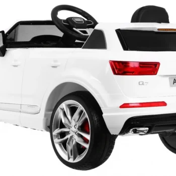 Audi Q7 Quattro S Line Na Baterije, Bijela Boja + Daljinski Upravljač + Spori Start + Eva + Mp3 6