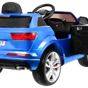 Audi Q7 Quattro S Line Na Baterije, Plava Boja + Daljinski Upravljač + Spori Start + Eva + Mp3 Radio 2