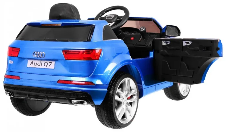 Audi Q7 Quattro S Line Na Baterije, Plava Boja + Daljinski Upravljač + Spori Start + Eva + Mp3 Radio 2