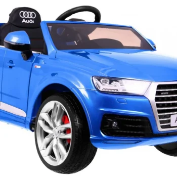 Audi Q7 Quattro S Line Na Baterije, Plava Boja + Daljinski Upravljač + Spori Start + Eva + Mp3 Radio 3