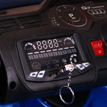 Audi Q7 Quattro S Line Na Baterije, Plava Boja + Daljinski Upravljač + Spori Start + Eva + Mp3 Radio 4