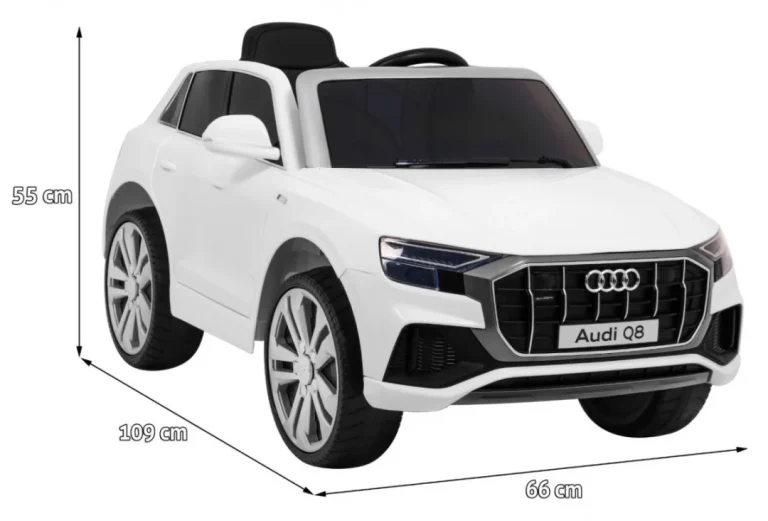 Audi Q8 Lift Baterija Za Djecu Bijela + Daljinski Upravljač + Eva + Spori Start + Mp3 Usb + Led 2