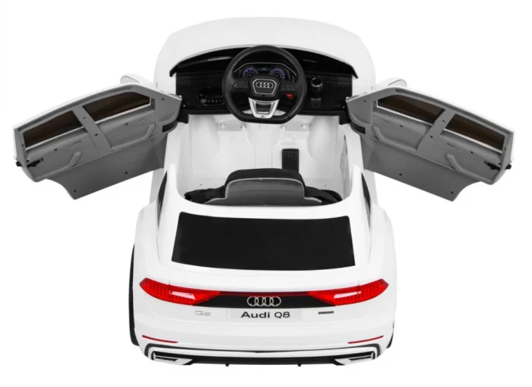 Audi Q8 Lift Baterija Za Djecu Bijela + Daljinski Upravljač + Eva + Spori Start + Mp3 Usb + Led 7
