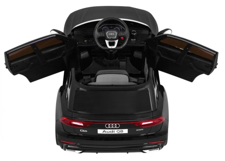 Audi Q8 Lift Baterija Za Djecu Crna + Daljinski Upravljač + Eva + Spori Start + Mp3 Usb + Led 8
