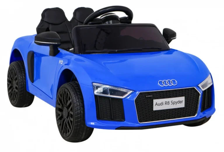Audi R8 Dječja Autosjedalica Na Baterije Plava + Daljinski Upravljač + Eva + Spori Start + Mp3 Led 10