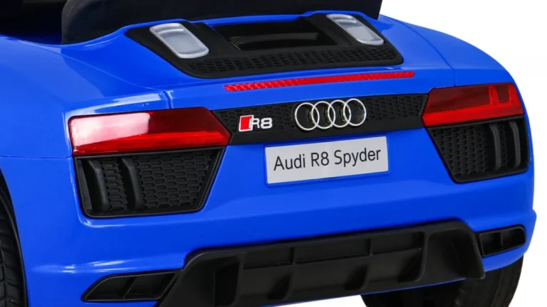 Audi R8 Dječja Autosjedalica Na Baterije Plava + Daljinski Upravljač + Eva + Spori Start + Mp3 Led 13