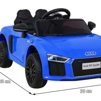 Audi R8 Dječja Autosjedalica Na Baterije Plava + Daljinski Upravljač + Eva + Spori Start + Mp3 Led 2