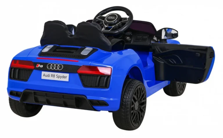 Audi R8 Dječja Autosjedalica Na Baterije Plava + Daljinski Upravljač + Eva + Spori Start + Mp3 Led 9