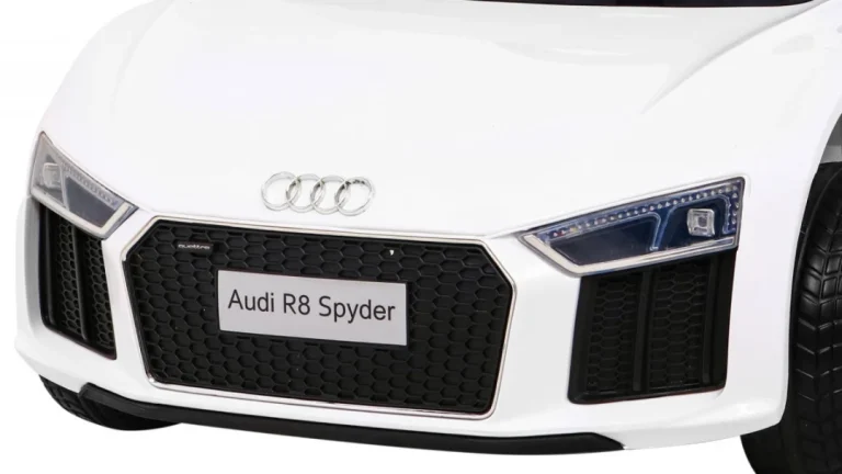 Audi R8 Dječji Autosjedalica Na Baterije Bijela + Daljinski Upravljač + Eva + Spori Start + Mp3 Led 10
