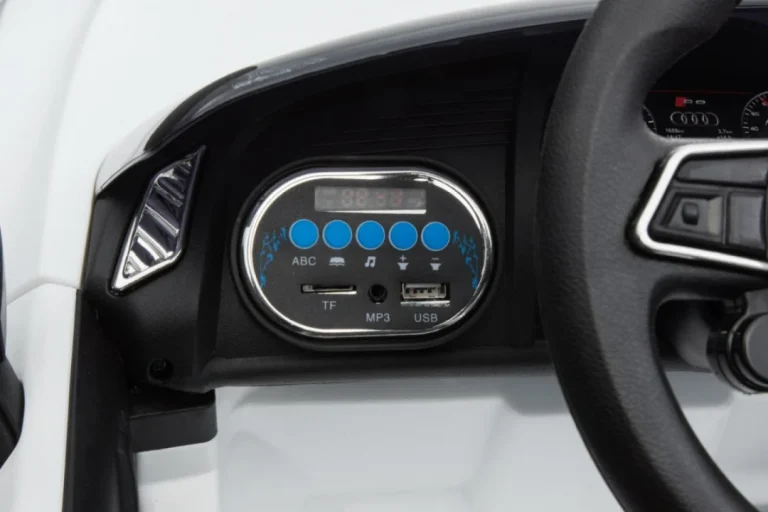 Audi R8 Dječji Autosjedalica Na Baterije Bijela + Daljinski Upravljač + Eva + Spori Start + Mp3 Led 13