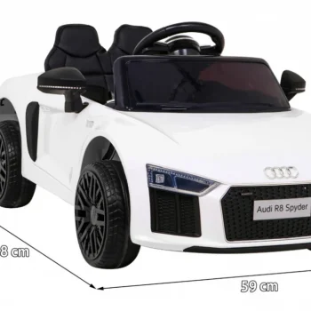 Audi R8 Dječji Autosjedalica Na Baterije Bijela + Daljinski Upravljač + Eva + Spori Start + Mp3 Led 2