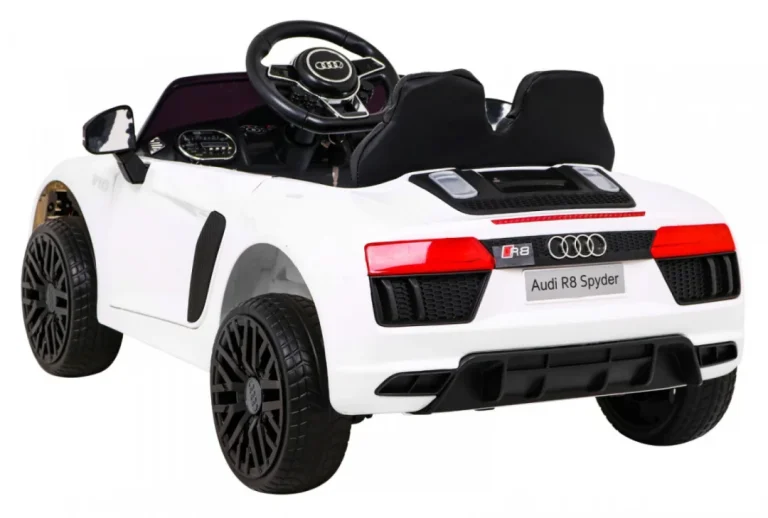 Audi R8 Dječji Autosjedalica Na Baterije Bijela + Daljinski Upravljač + Eva + Spori Start + Mp3 Led 5