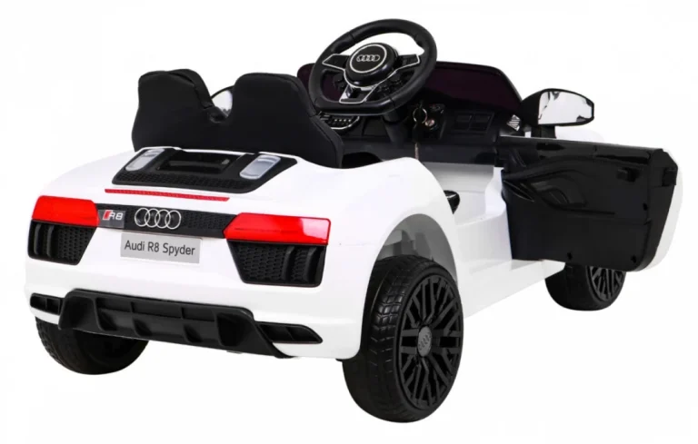 Audi R8 Dječji Autosjedalica Na Baterije Bijela + Daljinski Upravljač + Eva + Spori Start + Mp3 Led 7