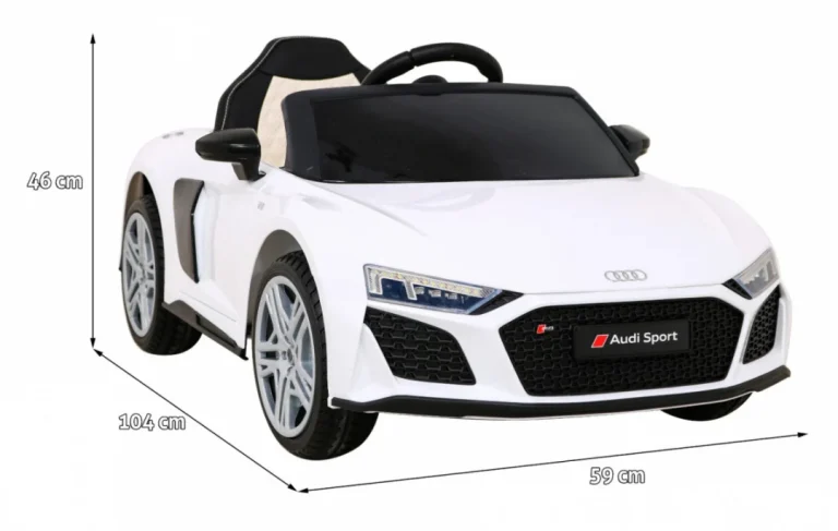 Audi R8 Lift Automobil Na Baterije Bijeli + Daljinski Upravljač, Bijela 2