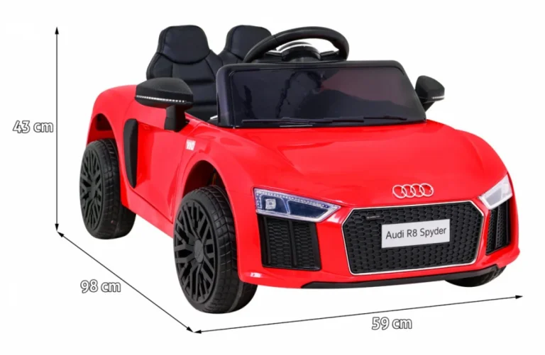 Audi R8 Punjiva Dječja Sjedalica Crvena + Daljinski Upravljač + Eva + Spori Start + Mp3 Led 2