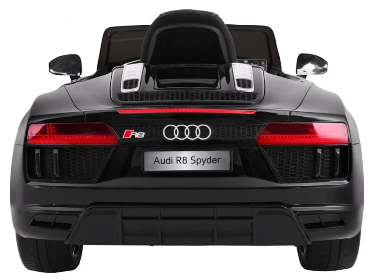 Audi R8 Spyder Crna Baterija + Daljinski Upravljač + Eva + Spori Start + Mp3 Radio + Led 4
