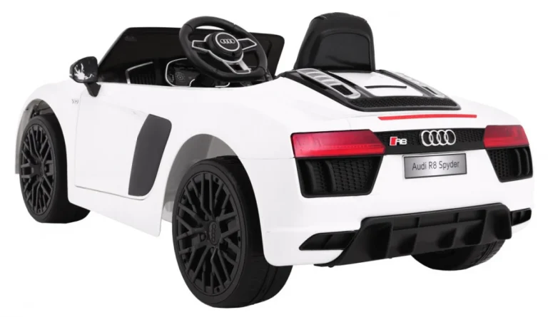 Audi R8 Spyder Na Baterije Bijeli + Daljinski Upravljač, Bijela 2