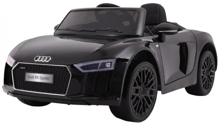 Audi R8 Spyder Na Baterije, Crna Boja + Daljinski Upravljač + Eva + Spori Start + Mp3 Radio + Led 1
