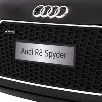 Audi R8 Spyder Na Baterije, Crna Boja + Daljinski Upravljač + Eva + Spori Start + Mp3 Radio + Led 2