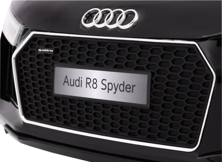 Audi R8 Spyder Na Baterije, Crna Boja + Daljinski Upravljač + Eva + Spori Start + Mp3 Radio + Led 2