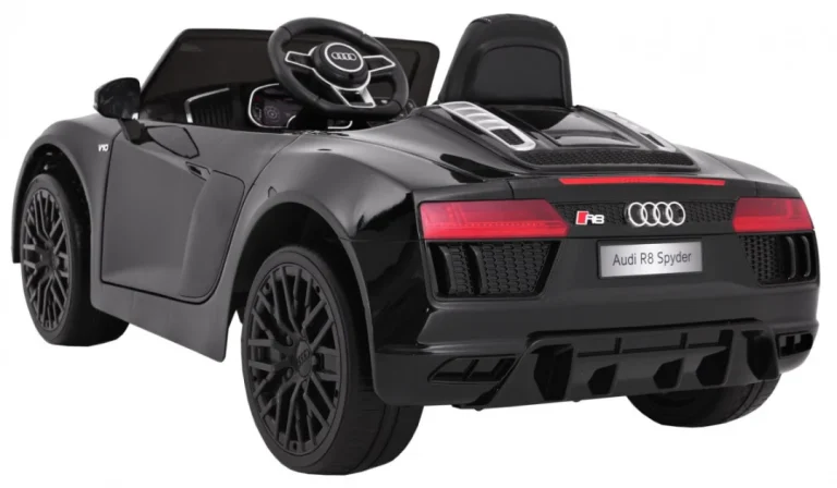 Audi R8 Spyder Na Baterije, Crna Boja + Daljinski Upravljač + Eva + Spori Start + Mp3 Radio + Led 6