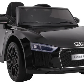 Audi R8 Spyder Na Baterije, Crna Boja + Daljinski Upravljač + Eva + Spori Start + Mp3 Radio + Led 7