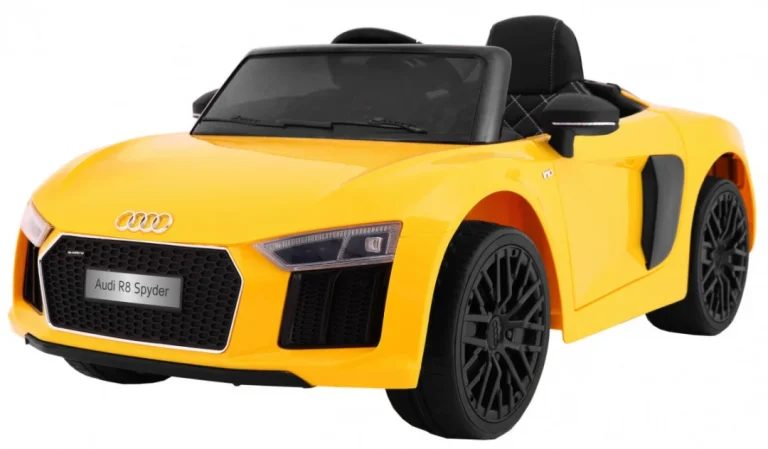 Audi R8 Spyder Na Baterije žuti + Daljinski Upravljač + Eva + Spori Start + Mp3 Radio + Led, žuta 1