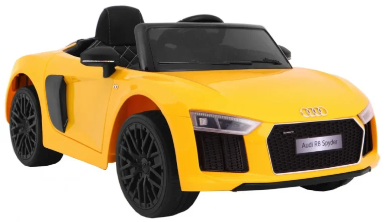 Audi R8 Spyder Na Baterije žuti + Daljinski Upravljač + Eva + Spori Start + Mp3 Radio + Led, žuta 5