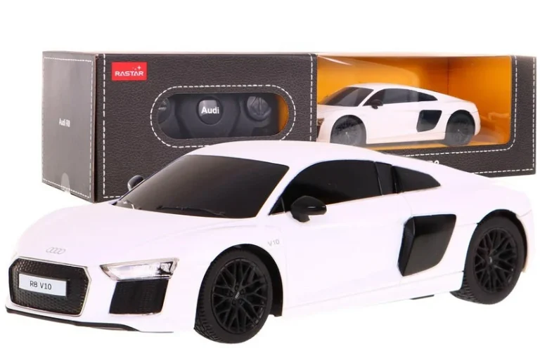 Audi R8 Bijeli Rastar Model 1:24 Automobil Na Daljinsko Upravljanje + 2,4 Ghz Daljinski, Bijela 1