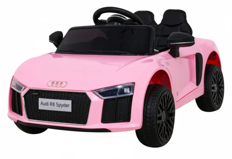 Audi R8 Dječja Autosjedalica Na Baterije Roza + Daljinski Upravljač + Eva + Spori Start + Mp3 Led 1