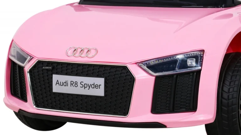 Audi R8 Dječja Autosjedalica Na Baterije Roza + Daljinski Upravljač + Eva + Spori Start + Mp3 Led 10